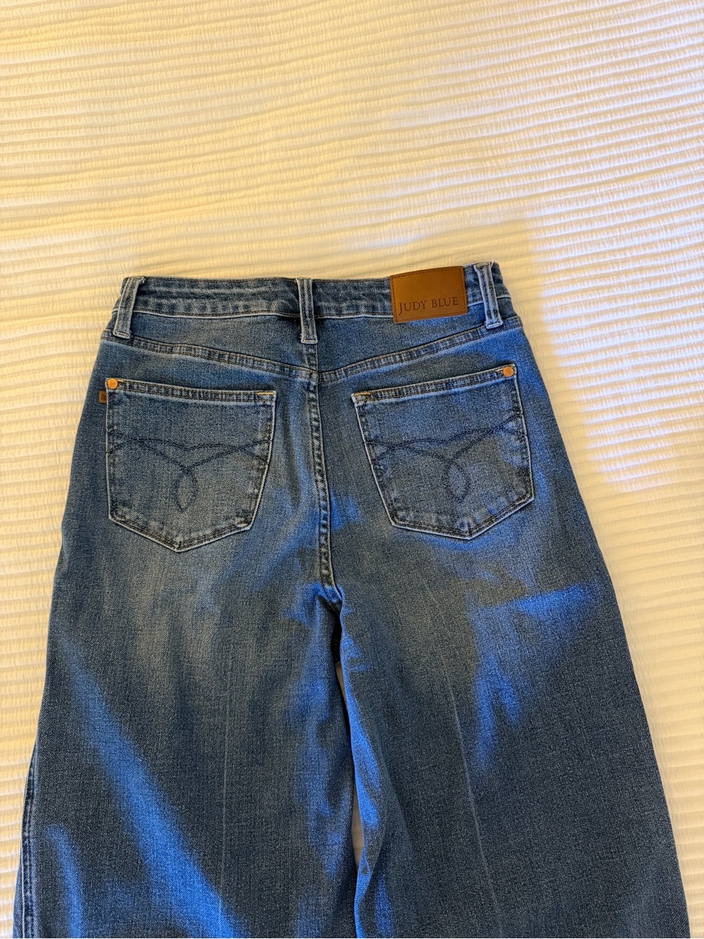 Judy Blue Dark Blue High-Rise Wide-Leg stretch Jeans - Picture 6 of 8